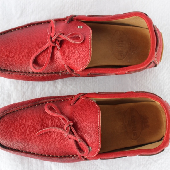 Harris Firenze Red Leather Driving Mocassins Sz 9 main image 8